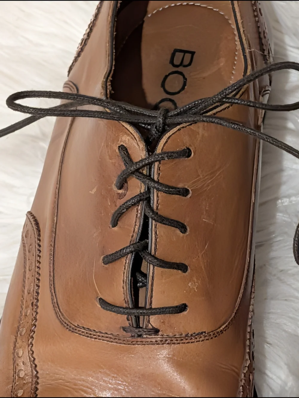 Men's Tan Leather Wingtip Derbys with Brogue Detailing Italian Artisan
